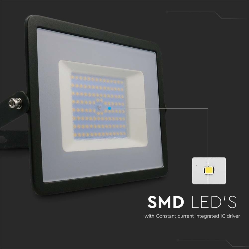 LED strålkastare LED/100W/230V 6500K IP65 svart