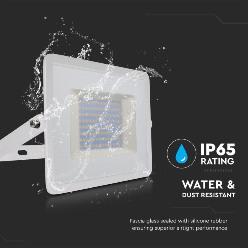 LED strålkastare LED/100W/230V 6500K IP65 vit