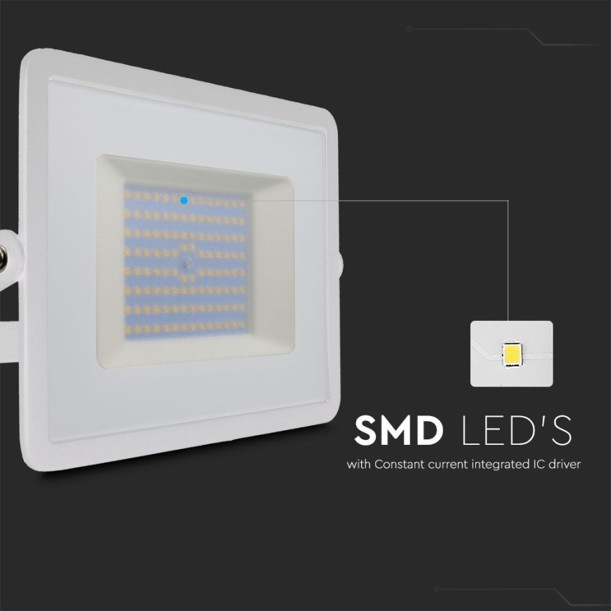 LED strålkastare LED/100W/230V 6500K IP65 vit