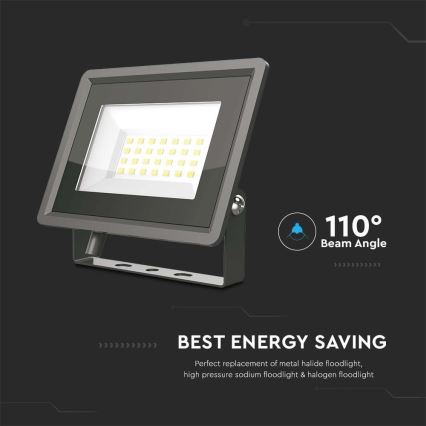 LED Strålkastare LED/20W/230V 6500K IP65 svart