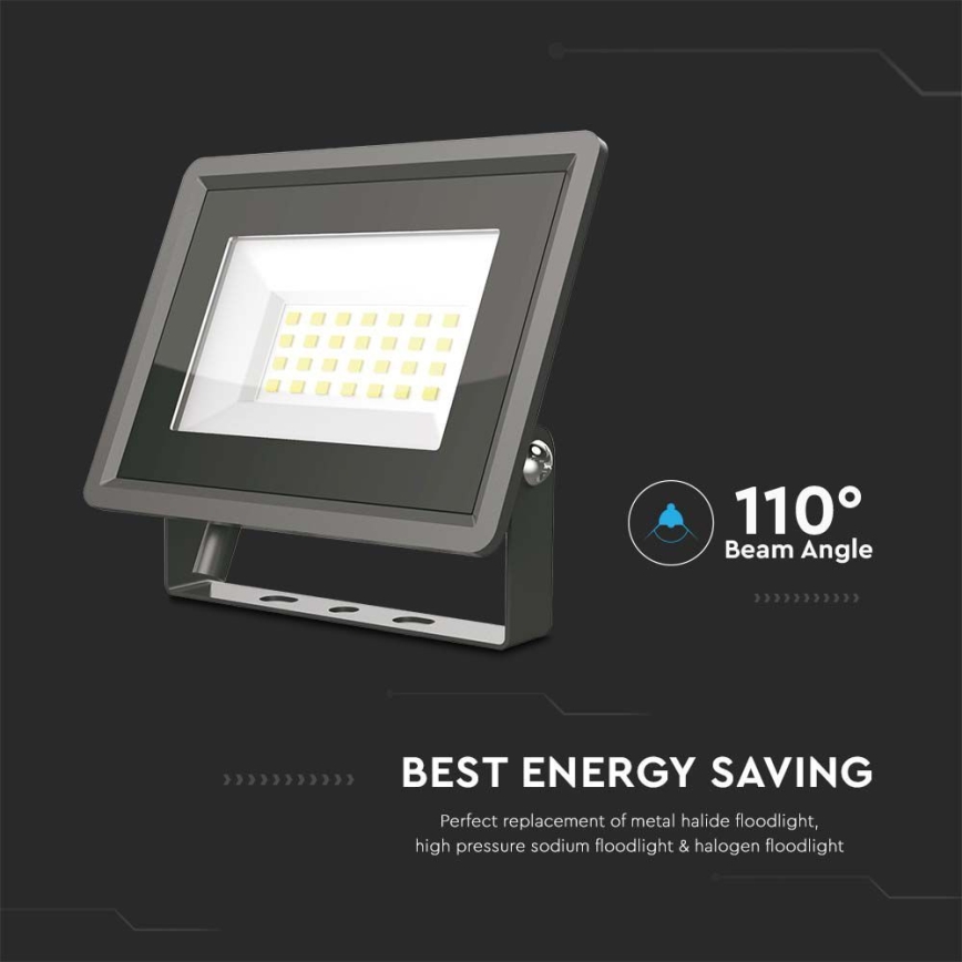 LED Strålkastare LED/20W/230V 6500K IP65 svart