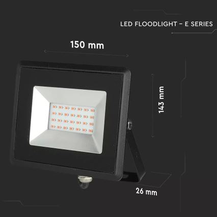 LED strålkastare LED/20W/230V IP65 rosa belysning