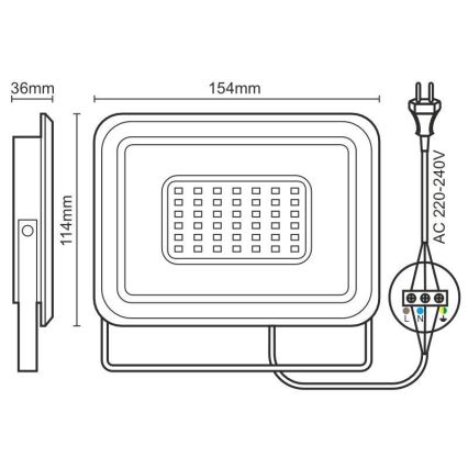 LED Strålkastare LED/30W/230V 4000K IP65