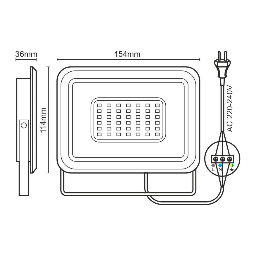 LED Strålkastare LED/30W/230V 4000K IP65