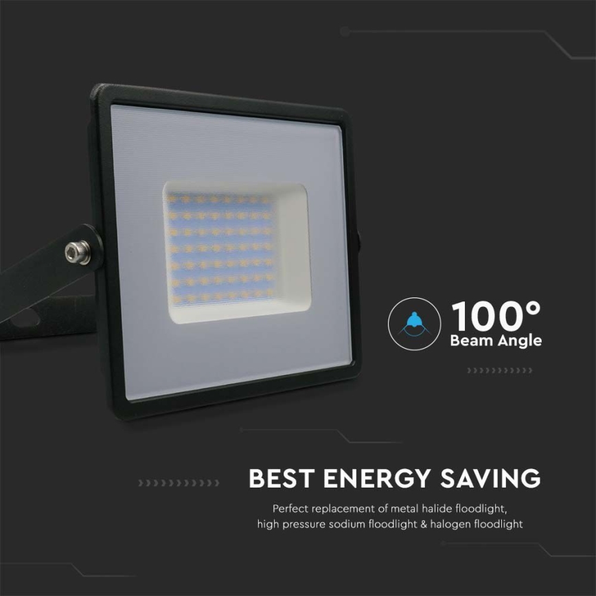 LED strålkastare LED/50W/230V 4000K IP65 svart