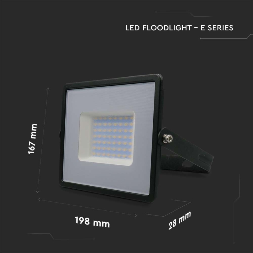 LED strålkastare LED/50W/230V 4000K IP65 svart