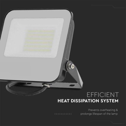 LED Strålkastare LED/50W/230V 4000K IP65 svart