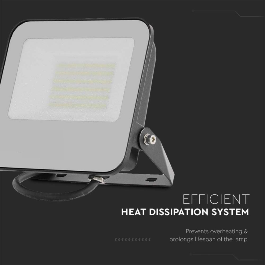 LED Strålkastare LED/50W/230V 4000K IP65 svart