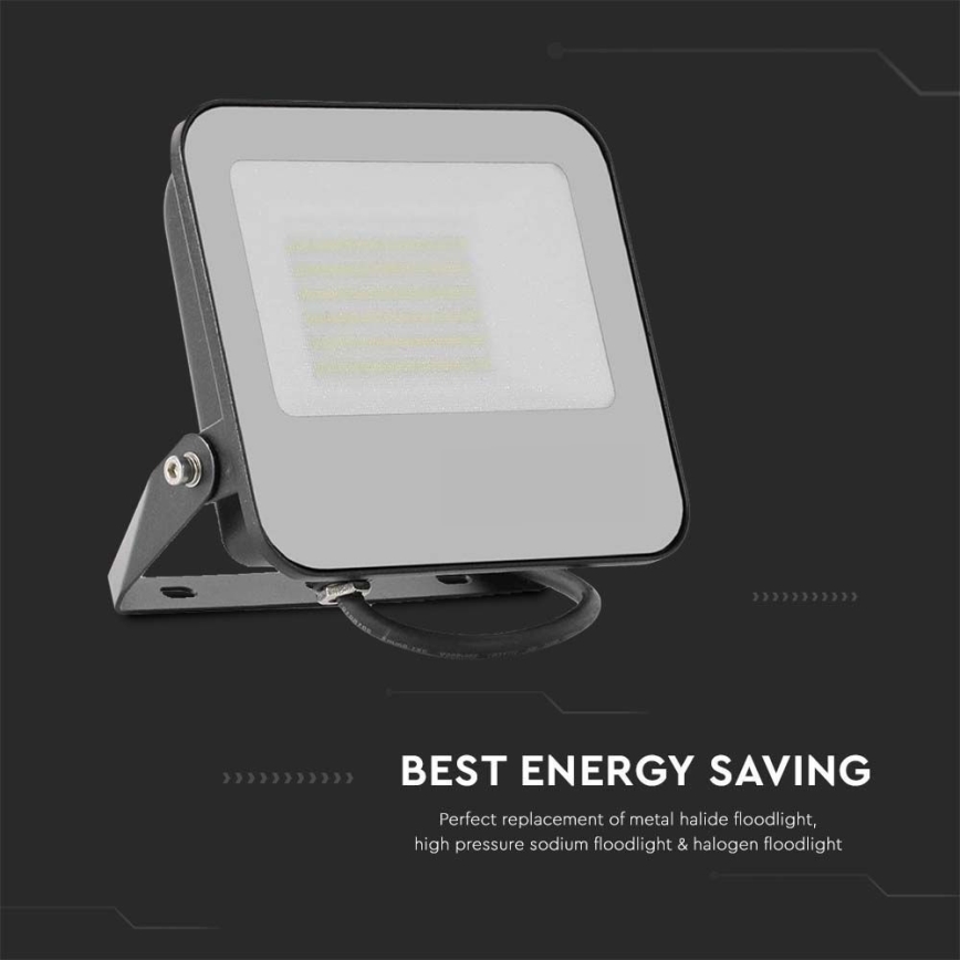 LED Strålkastare LED/50W/230V 4000K IP65 svart
