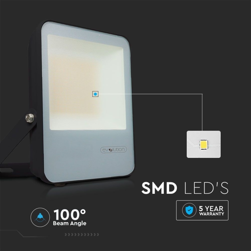LED Strålkastare LED/50W/230V 6400K IP65 svart