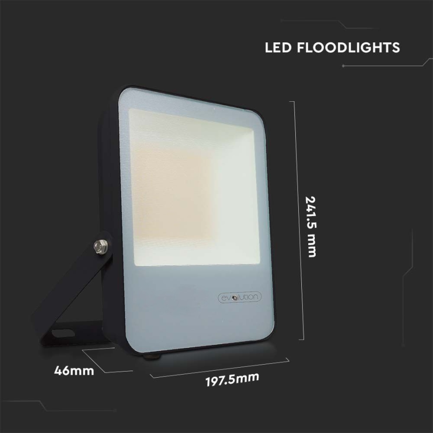 LED Strålkastare LED/50W/230V 6400K IP65 svart