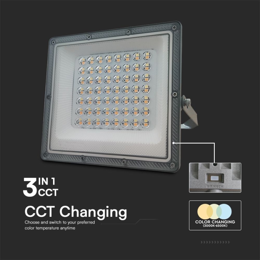 LED strålkastare LED/50W/230V IP65 3000/4000/6500K grå