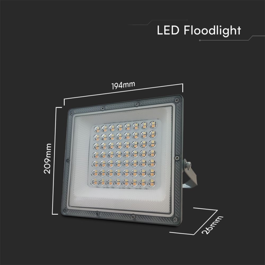 LED strålkastare LED/50W/230V IP65 3000/4000/6500K grå