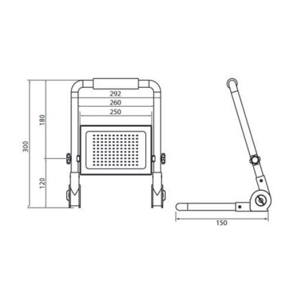 LED Strålkastare med ett stativ ADVIVE Arbete LED/100W/230V IP65
