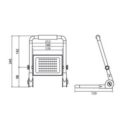 LED Strålkastare med ett stativ ADVIVE Arbete LED/50W/230V IP65