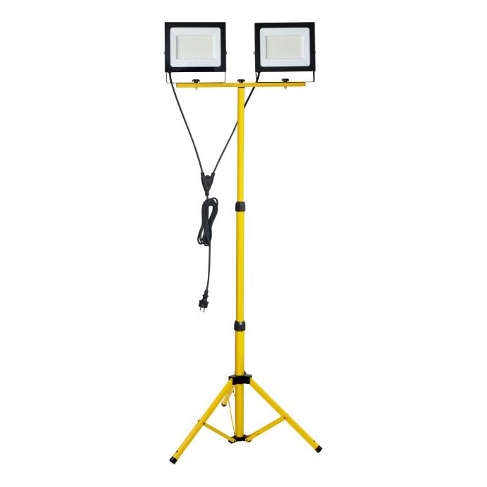 LED Strålkastare med ett stativ TIGRA 2xLED/100W/230V 4000K IP54 svart/gul