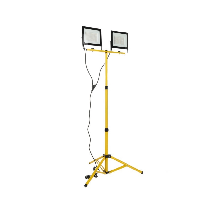 LED Strålkastare med ett stativ TIGRA 2xLED/100W/230V 4000K IP54 svart/gul