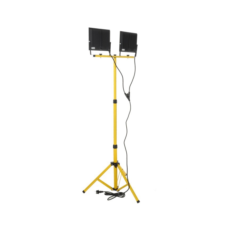 LED Strålkastare med ett stativ TIGRA 2xLED/100W/230V 4000K IP54 svart/gul