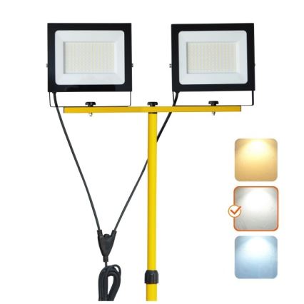 LED Strålkastare med ett stativ TIGRA 2xLED/100W/230V 4000K IP54 svart/gul