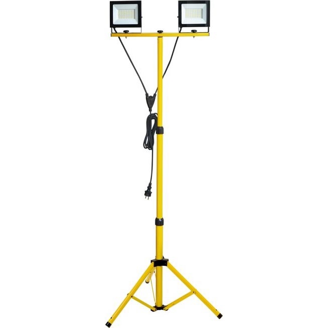 LED Strålkastare med ett stativ TIGRA 2xLED/50W/230V 4000K IP54 svart/gul