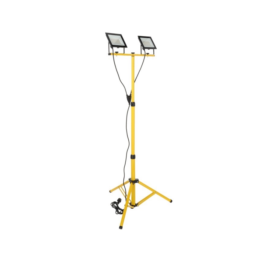 LED Strålkastare med ett stativ TIGRA 2xLED/50W/230V 4000K IP54 svart/gul