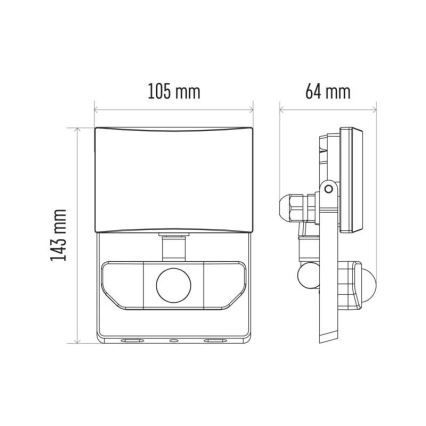 LED strålkastare med sensor LED/10,5W/230V IP54