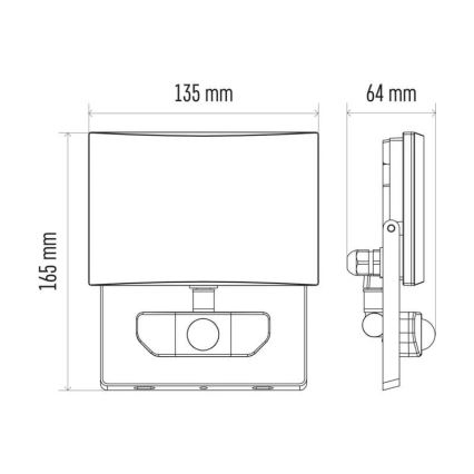 LED strålkastare med sensor LED/20W/230V IP54