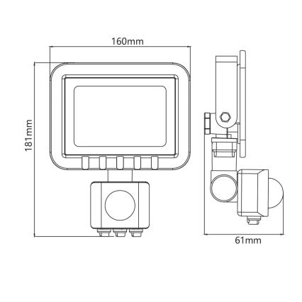 LED Strålkastare med sensor LED/30W/230V IP65