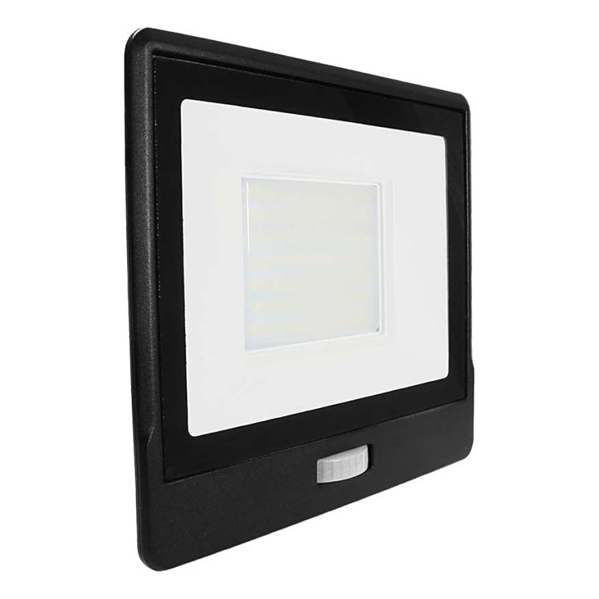 LED strålkastare med sensor LED/50W/230V 4000K IP65 svart