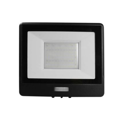 LED strålkastare med sensor LED/50W/230V 4000K IP65 svart