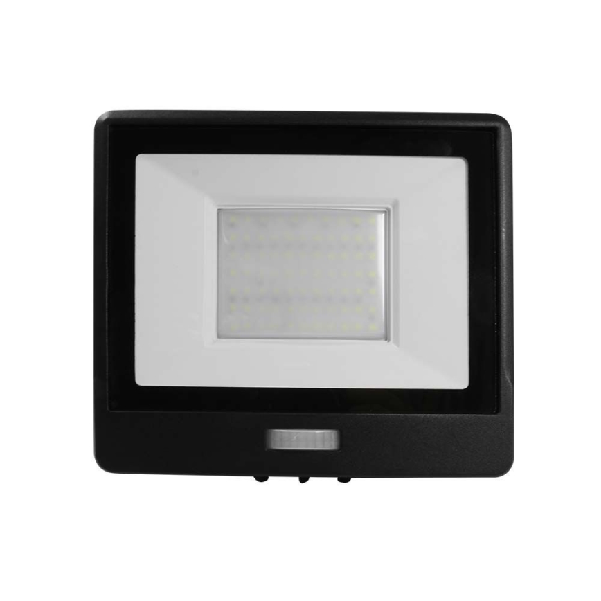 LED strålkastare med sensor LED/50W/230V 4000K IP65 svart