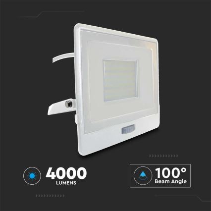 LED strålkastare med sensor LED/50W/230V 4000K IP65 vit