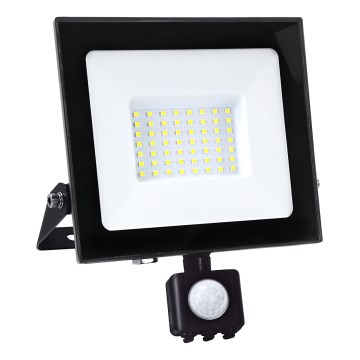 LED strålkastare med sensor LED/50W/230V 6500K IP44 svart
