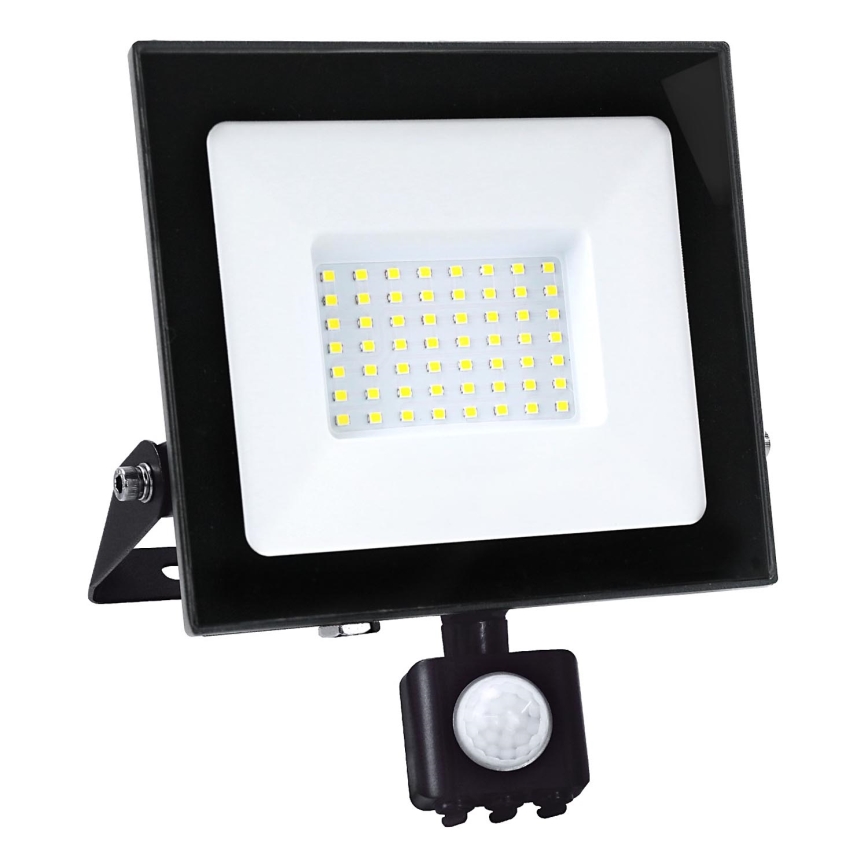 LED strålkastare med sensor LED/50W/230V 6500K IP44 svart