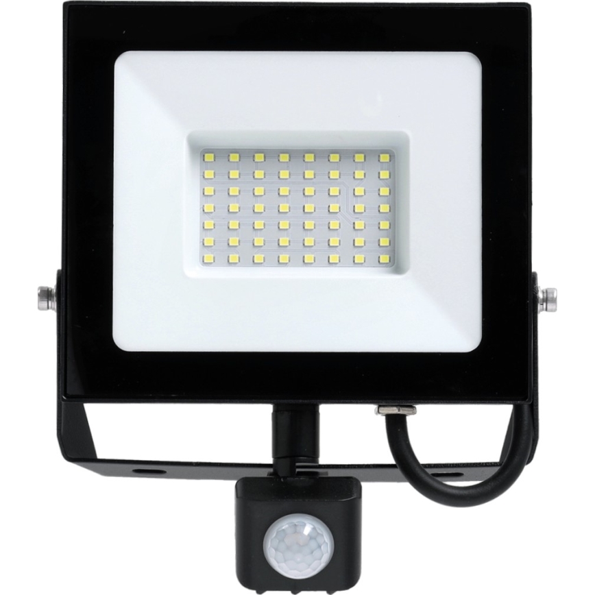 LED strålkastare med sensor LED/50W/230V 6500K IP44 svart