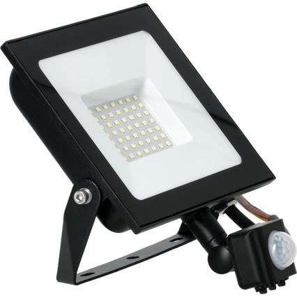 LED strålkastare med sensor LED/50W/230V 6500K IP44 svart