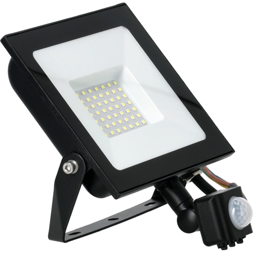 LED strålkastare med sensor LED/50W/230V 6500K IP44 svart