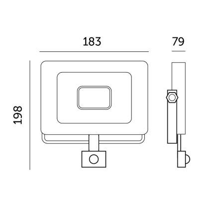 LED strålkastare med sensor LED/50W/230V 6500K IP44 svart
