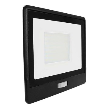 LED strålkastare med sensor LED/50W/230V 6500K IP65 svart