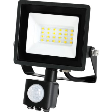 LED strålkastare med sensor MHC LED/20W/230V IP44 6500K svart