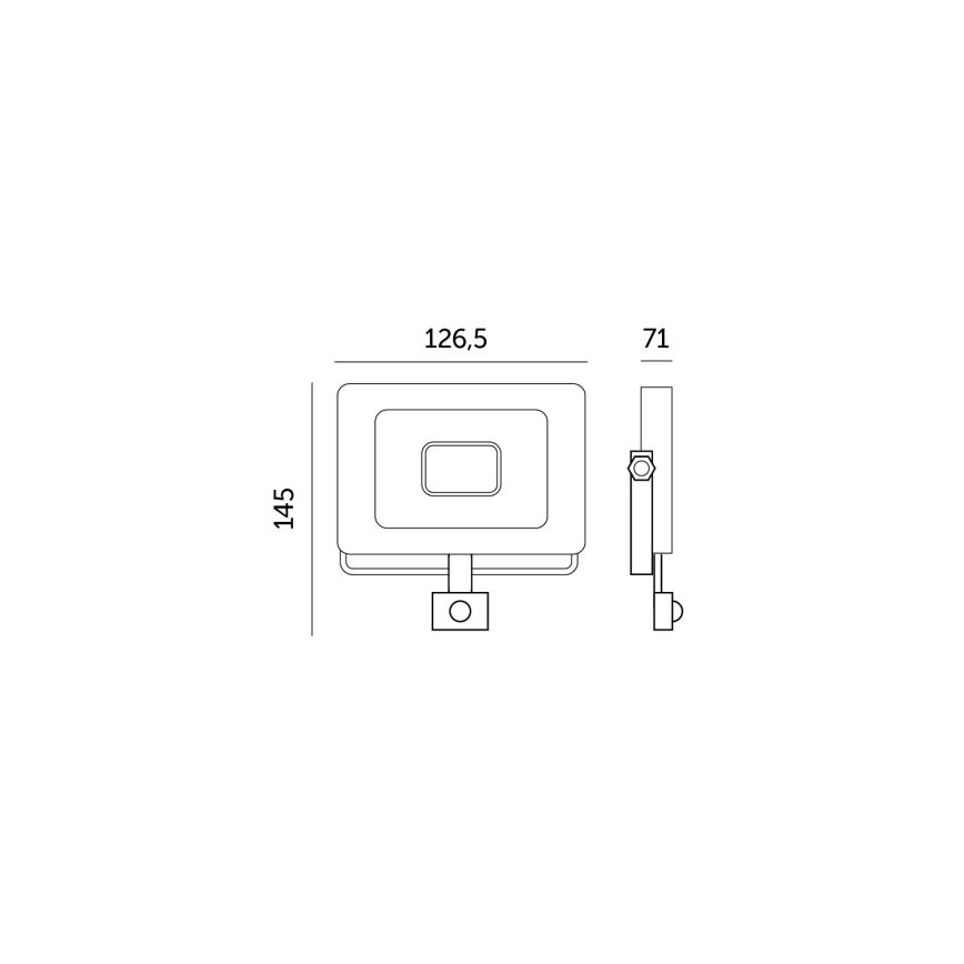 LED strålkastare med sensor MHC LED/20W/230V IP44 6500K svart