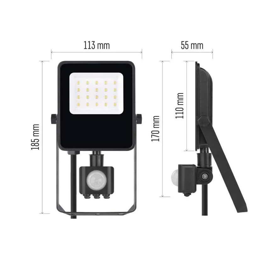 LED strålkastare med sensor VISIO LED/10W/230V 4000K IP65