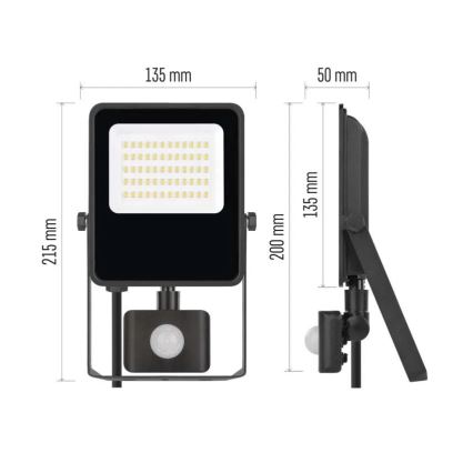 LED strålkastare med sensor VISIO LED/30W/230V 4000K IP65