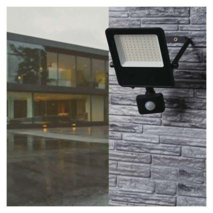 LED strålkastare med sensor VISIO LED/50W/230V 4000K IP65