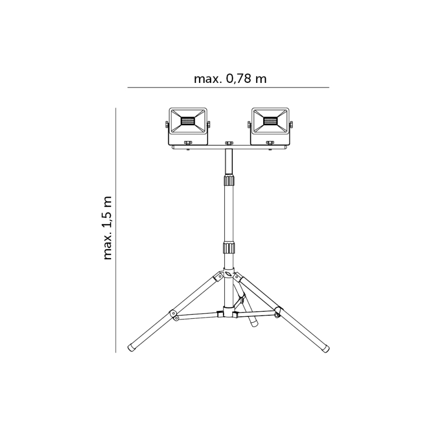 LED Strålkastare med stativ 2xLED/30W/230V IP65