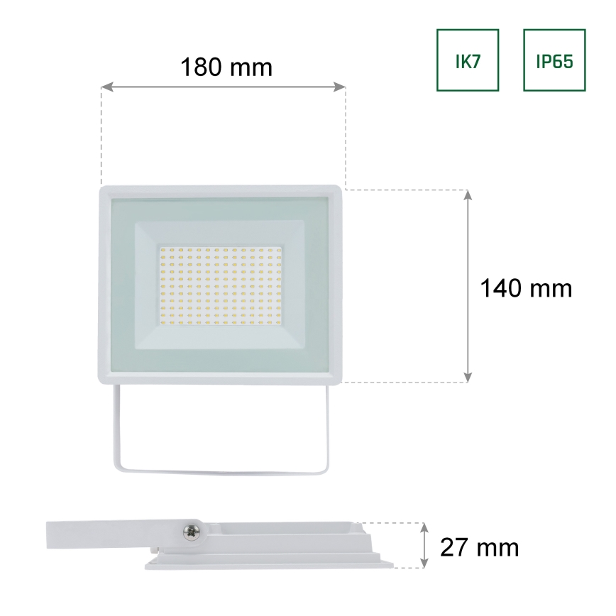 LED strålkastare NOCTIS LUX 3 LED/50W/230V IP65 vit