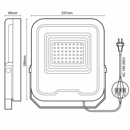 LED strålkastare PROFI LED/100W/180-265V 5000K IP65