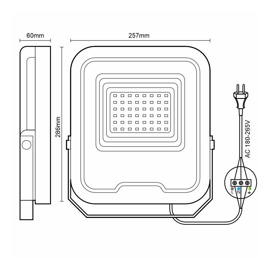 LED strålkastare PROFI LED/100W/180-265V 5000K IP65