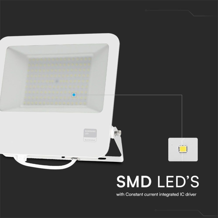 LED Strålkastare SAMSUNG CHIP LED/100W/230V 6400K IP65 vit