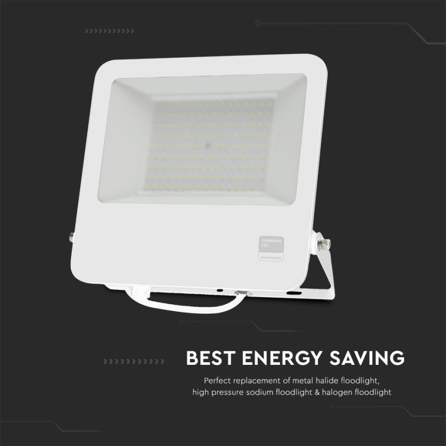LED Strålkastare SAMSUNG CHIP LED/100W/230V 6400K IP65 vit
